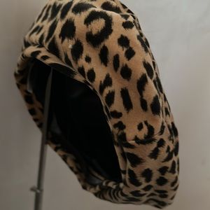 Leopard Print Vintage Velveteen Beret